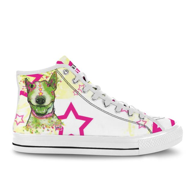 Preview: Sneaker mit Hundemotiv Bärbel - Turnschuh, Sportschuh, bunt, Unisex, Grösse 36-46, Mischling, Mix, SOKA, Listenhund, Bulllterrier, Bulli