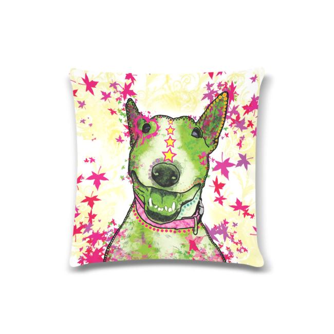 Sofakissen-Bezug Bärbel- Popart Hundeporträt, 50x50 cm, Baumwolle & Polyester, beidseitig bedruckt, waschbar