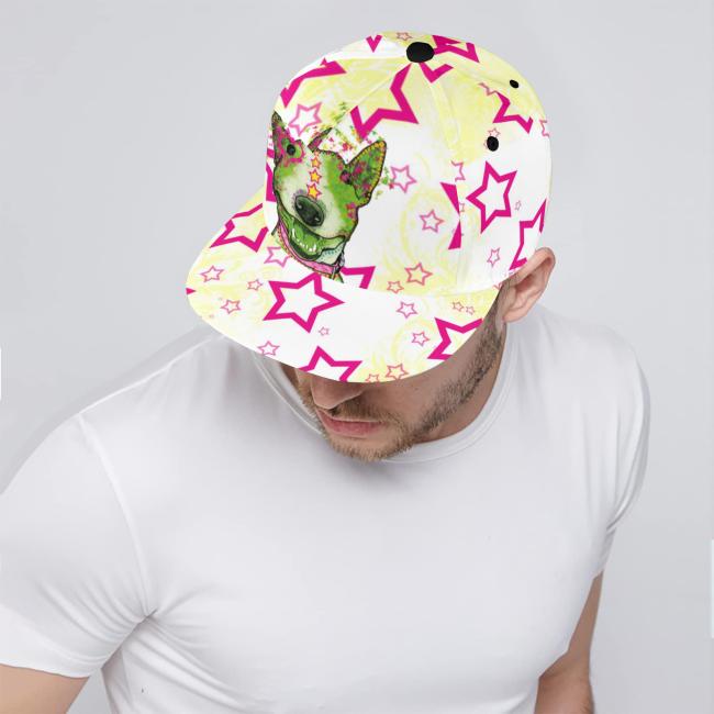 Preview: Cap Bärbel – Baumwoll-Polyester-Mix, verstellbar, Unisex, One Size, bunt, Mischling, SOKA, Listenhund, Bullterrier, Bulli, Mini Bullterrier