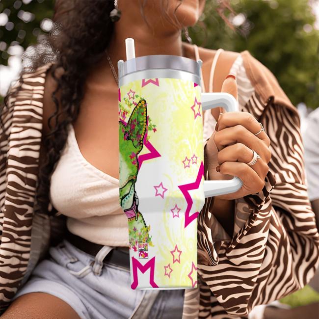 Preview: Tumbler mit Hundemotiv Bärbel - Edelstahl, Becher, 1L, mit Strohhalm, bunt, Motive in Digitaler Popart, Bullterrier, Bulli, SOKA, Listenhund, Mini