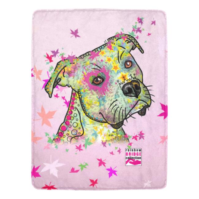 Decke Calli -   Fleecedecke, kuschlig, weich, bunt, Motive in Digitaler Popart, 152cm x 203cm, bunt, SOKA, Listenhund, AmStaff, Staff, Staffordshire, Pitbull, Pit, Bollerkopf, Bollerherz