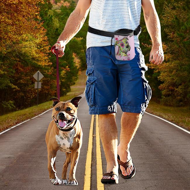 NomNom Bag Calli - Leckerchenbeutel, Leckerli, Futterbeutel, bunt, Oxfordstoff, SOKA, Listenhund, Mix, Mischling, American Bulldog, Bulldogge, Bully