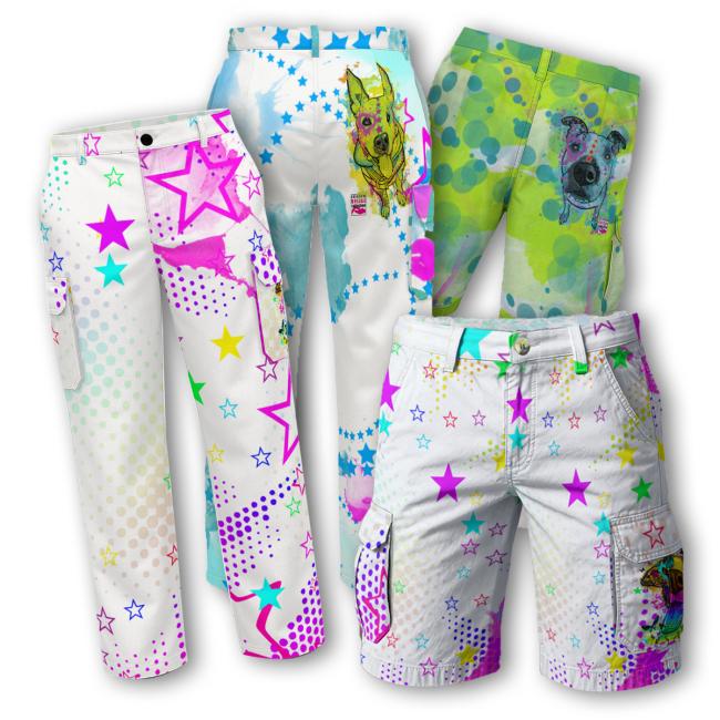 Cargohose mit Lieblingsmotiv von RBC - Hose, lan oder kurz, bunt, 100% Polyester, Grösse S-5XL, fester Stoff, Normale Passform