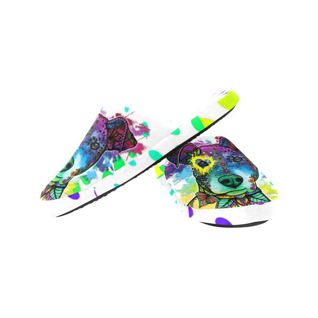 Hauspuschen Hundemotiv Chiquito - Hausschuhe, Pantoffeln, Unisex, Grösse 35-43, bunt, Mischling, Mix, Ratonero Bodeguero Andaluz