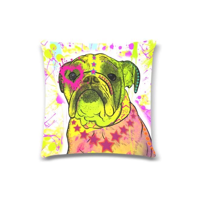 Sofakissen-Bezug Cindy - Popart Hundeporträt, 50x50 cm, Baumwolle & Polyester, beidseitig bedruckt, waschbar - Kopie