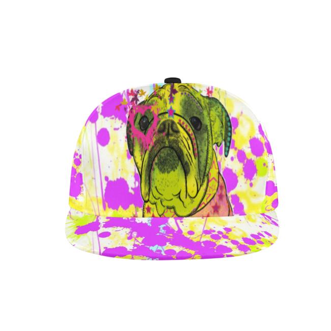 Cap Cindy – Baumwoll-Polyester-Mix, verstellbar, Unisex, One Size, bunt, Mischling, Mix, Englische Bulldogge, Bully