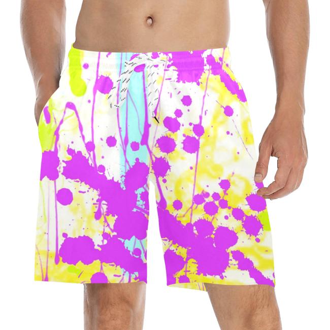 Preview: Badehose mit Hundemotiv Cindy - Badehose, Shorts, Strand, bunt, Swimwear, Bademode, Mix, Mischling, Englische Bulldogge, Bully