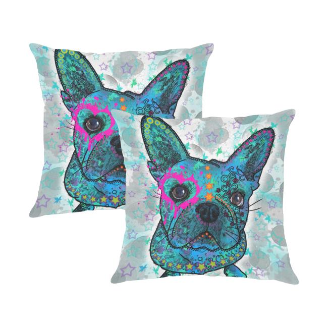 Preview: Sofakissen-Bezug Elli - Popart Hundeporträt, 50x50 cm, Baumwolle & Polyester, beidseitig bedruckt, waschbar - Kopie