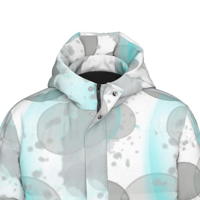 Warme Wintermantel mit Hundemotiv Elli – Popart Hundemotiv, 90% Daunen, 10% Federn, bunt, stylisch, Französische Bulldogge, Frenchi, Bulldog