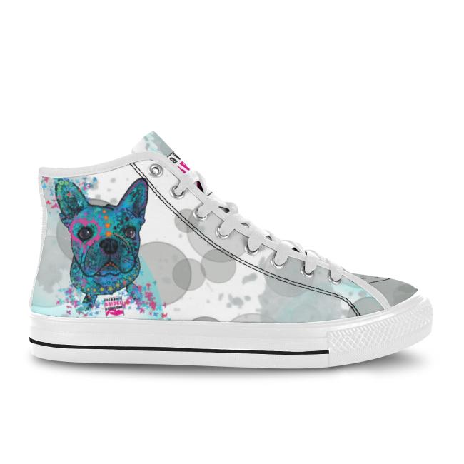 Preview: Sneaker mit Hundemotiv Elli - Turnschuh, Sportschuh, bunt, Unisex, Grösse 36-46, Mischling, Mix, Französische Bulldogge, Bully