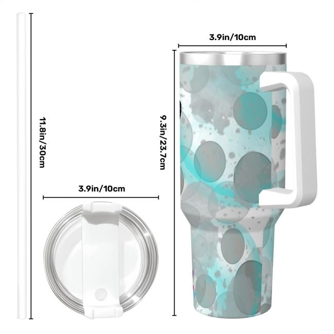Tumbler mit Hundemotiv Elli - Edelstahl, Becher, 1L, mit Strohhalm, bunt, Motive in Digitaler Popart, Französische Bulldogge, Bully, Frenchi