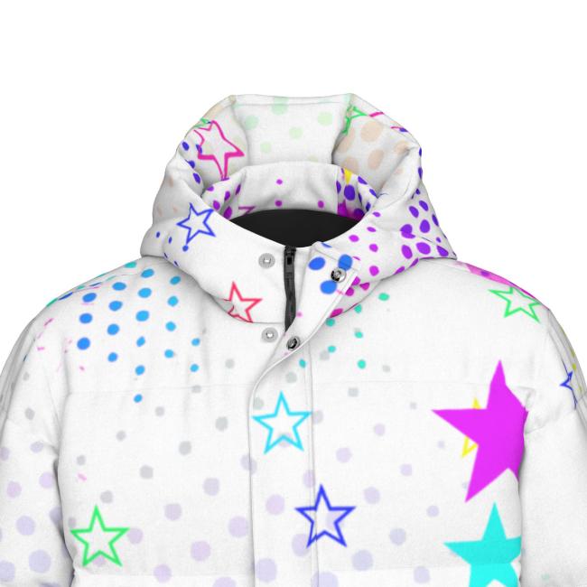 Warme Wintermantel mit Hundemotiv Familienhunde – Popart Hundemotiv, 90% Daunen, 10% Federn, bunt, stylisch, AmStaff, Staff, Staffordshire, Pitbull, Pit, Soka, XXL Bully, Größe XS- 4XL