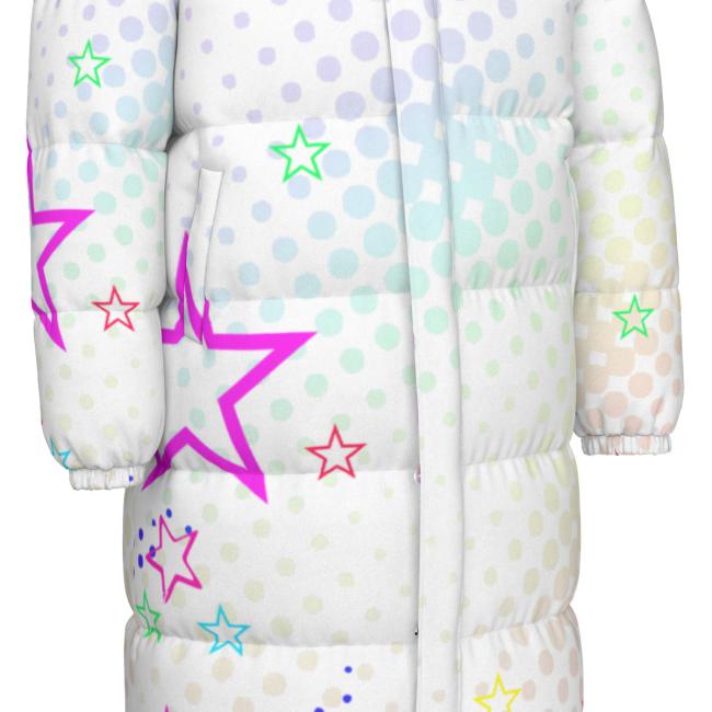 Warme Wintermantel mit Hundemotiv Familienhunde – Popart Hundemotiv, 90% Daunen, 10% Federn, bunt, stylisch, AmStaff, Staff, Staffordshire, Pitbull, Pit, Soka, XXL Bully, Größe XS- 4XL