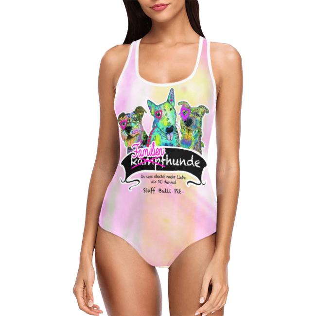 Preview: Badeanzug Hundemotiv Familienhunde -  85% Polyester, 15% Spandex, Wasserecht, mit Innenfutter, bunt, Größe XS-5XL, Bademode, AmStaff, Staff, Staffordshire, SOKA, Listenhund, Bullterrier, Bulli, Pitbull, Bulli,