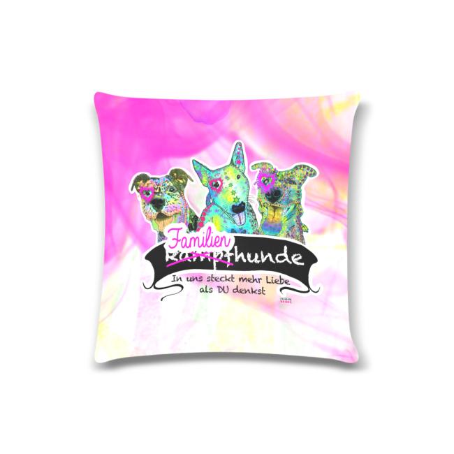 Sofakissen-Bezug Familienhunde - Popart Hundeporträt, 50x50 cm, Baumwolle & Polyester, beidseitig bedruckt, waschbar, SOKA, Listenhunde, Pitbull, Staffordshire, Bullterrier, Demo