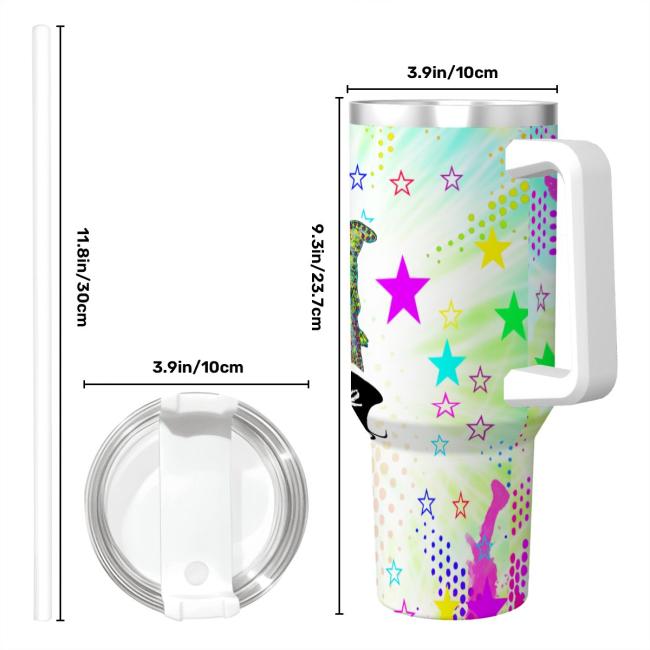 Tumbler mit Hundemotiv Familienhunde - Edelstahl, Becher, 1L, mit Strohhalm, bunt, Motive in Digitaler Popart, AmStaff, Staffordshire, Bullterrier, Bulli, Pitbull, Pit, SOKA, Listenhund