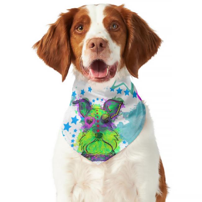 Hunde-Bandana Fido - Popart Hundedesign, 100 % Polyester, 70x30 cm, verstellbar, waschbar