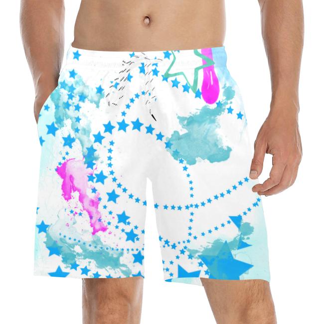 Preview: Badehose mit Hundemotiv Fido - Badehose, Shorts, Strand, bunt, Swimwear, Bademode, Mix, Mischling, Zwergschnauzer, Schnauzer