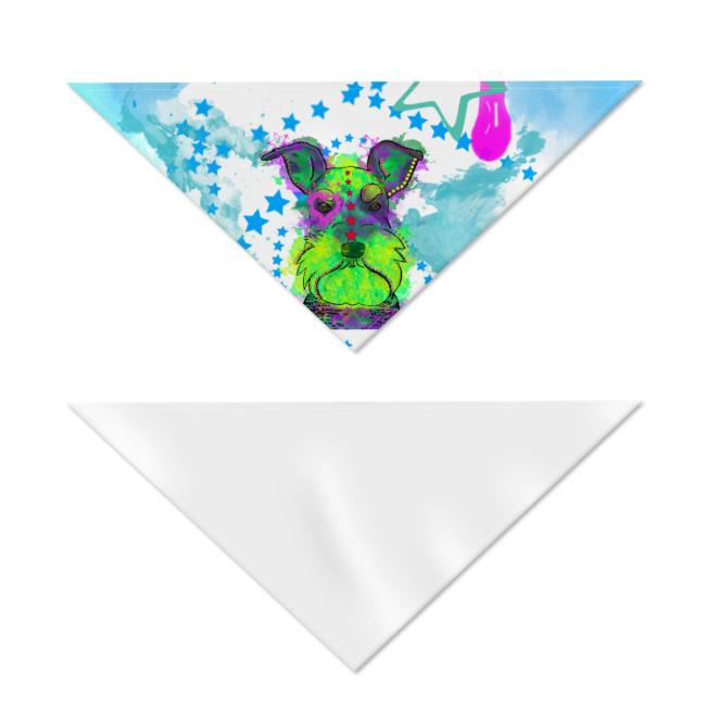 Preview: Hunde-Bandana Fido - Popart Hundedesign, 100 % Polyester, 70x30 cm, verstellbar, waschbar