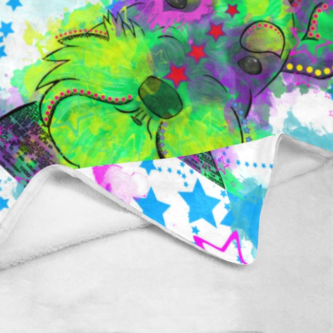 Decke Fido -  Fleecedecke, kuschlig, weich, bunt, Motive in Digitaler Popart, 152cm x 203cm, bunt, Zergschnauzer, Schnauzer, Mischling, Mix