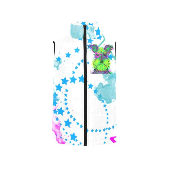 Weste mit Hundemotiv Fido - 100 % Polyester, Wattiertes Futter, Ärmellos, bunt, Hundemotiv, Mischling, Mix, Schnauzer, Zwergschnauzer