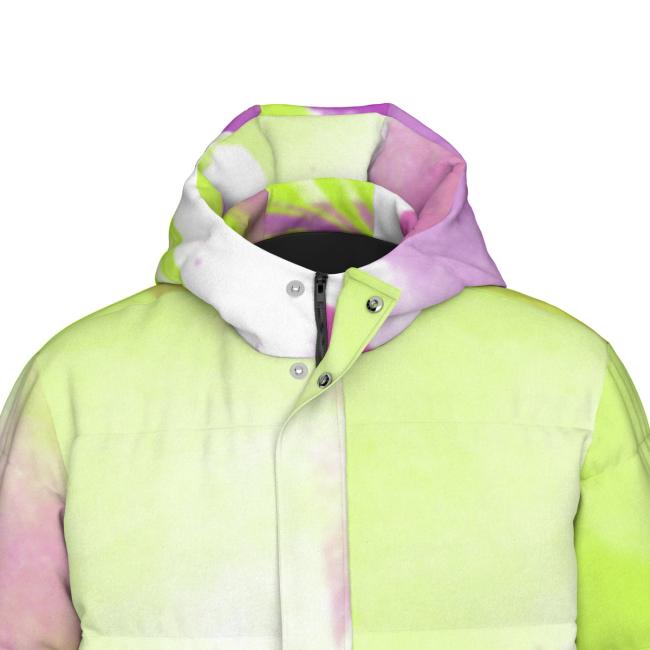 Warme Wintermantel mit Hundemotiv Giraffe– Popart Hundemotiv, 90% Daunen, 10% Federn, bunt, stylisch, Giraffe, Mammal, Steppengiraffe, Größe XS- 4XL