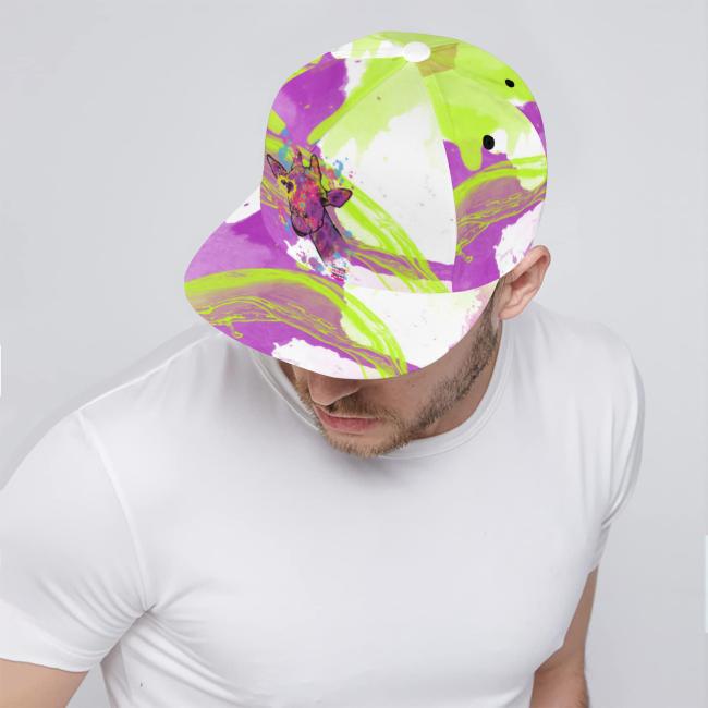 Preview: Cap Giraffe – Baumwoll-Polyester-Mix, verstellbar, Unisex, One Size, bunt, afrikanische, Giraffe, Afrika