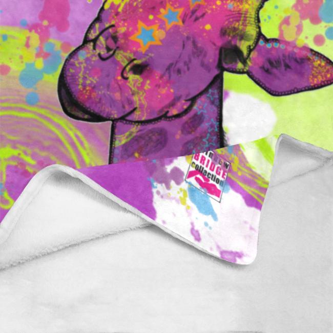 Decke Giraffe -  Fleecedecke, kuschlig, weich, bunt, Motive in Digitaler Popart, 152cm x 203cm, bunt, Afrikanisch, Langhals