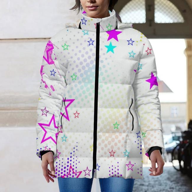 Preview: Warme Winterjacke mit Hundemotiv Hazel – Popart Hundemotiv, 96% Polyester, 4% Spandex Unisex CD, bunt, Größe S-6XL, AmStaff, Staff, Staffordshire, Pitbull