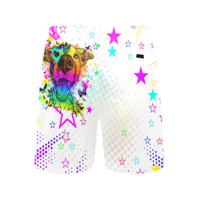 Badehose mit Hundemotiv Hazel - Badehose, Shorts, Strand, bunt, Swimwear, Bademode, Staffordshire, AmStaff, Staff, Pitbull, Pit, SOKA, Listenhunde