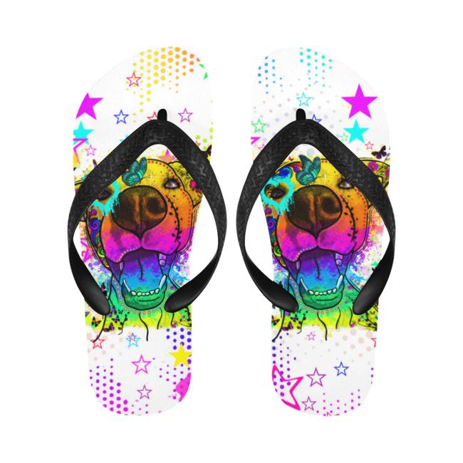 Flip Flops Hundemotiv Hazel - Strandsandalen, Sandalen, bunt, Grösse 38-45, Unisex, AmStaff, Staffordshire, Staff, Pitbull, Pit, SOKA, Familienhunde