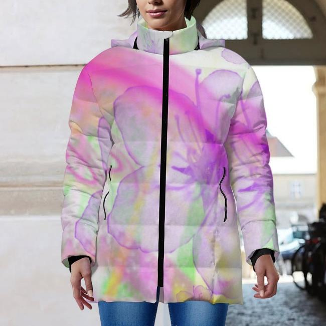 Preview: Warme Winterjacke mit Hundemotiv Hexe – Popart Hundemotiv, 96% Polyester, 4% Spandex Unisex CD, bunt, Größe S-6XL, AmStaff, Staff, Staffordshire, Pitbull