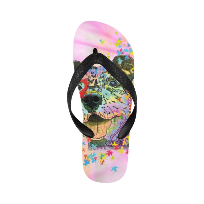 Preview: Flip Flops Hundemotiv Hexe - Strandsandalen, Sandalen, bunt, Grösse 38-45, Unisex, AmStaff, Staffordshire, Staff, Pitbull, Pit, SOKA, Familienhunde