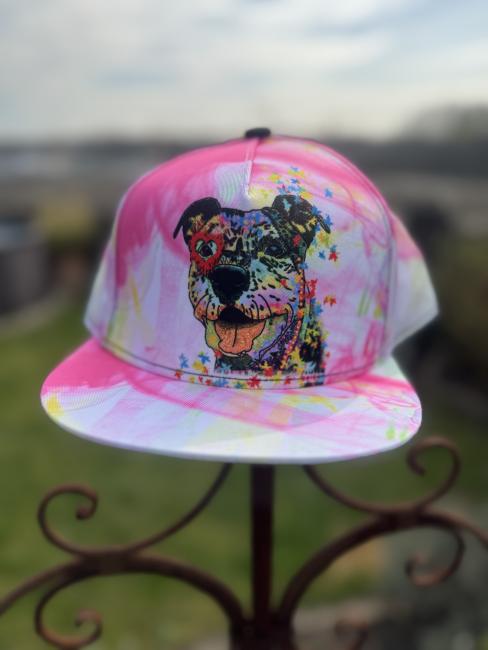 Trendige Damen & Herren Baseball Cap | Streetwear & Streetstyle Mütze mit bunten Hundemotiven der Rassen American Staffordshire Terrier, AmStaff, Staff, Staffi, Pitbull Terrier, Pit, Piti, Mischling, Mix, SOKA, Listenhund