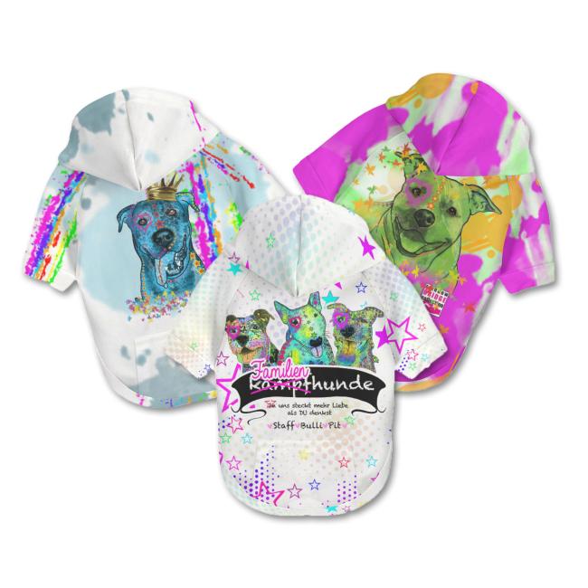 Hunde-Hoodie, Hundemotiv Lieblingsmotiv von RBC – bunte Popart, gemütlich, waschbar, Polyster
