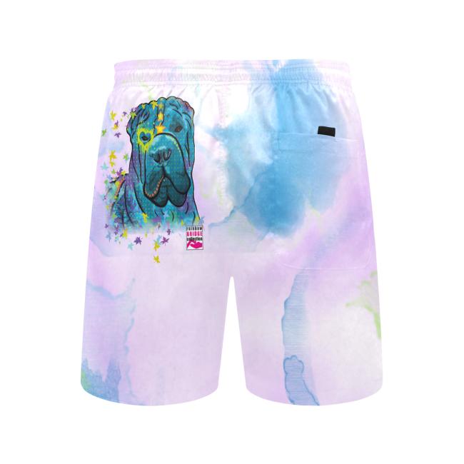 Badehose mit Hundemotiv Itchy - Badehose, Shorts, Strand, bunt, Swimwear, Bademode, Mix, Mischling, Shar Pei