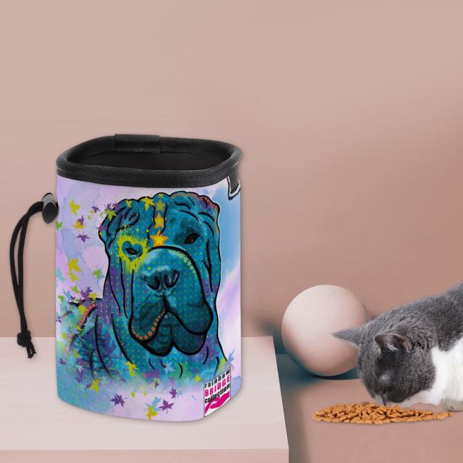 Preview: NomNom Bag Itchy - Leckerchenbeutel, Leckerli, Futterbeutel, bunt, Oxfordstoff, Mix, Mischling, Shar Pei