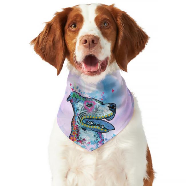 Hunde-Bandana JayJay - Popart Hundedesign, 100 % Polyester, 70x30 cm, verstellbar, waschbar