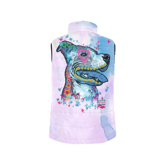 Preview: Weste mit Hundemotiv JayJay - 100 % Polyester, Wattiertes Futter, Ärmellos, bunt, Hundemotiv, AmStaff, Staff, Staffordshire, Pitbull, Pit