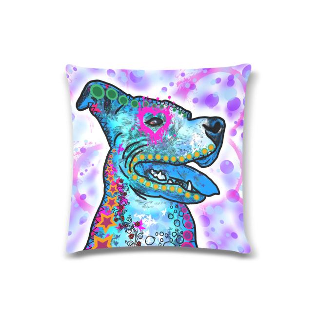 Sofakissen-Bezug JayJay- Popart Hundeporträt, 50x50 cm, Baumwolle & Polyester, beidseitig bedruckt, waschbar