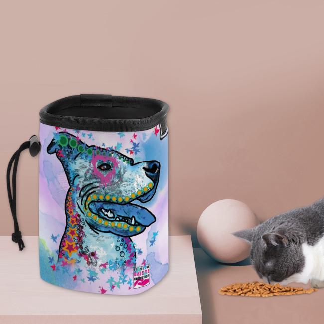 Preview: NomNom Bag JayJay - Leckerchenbeutel, Leckerli, Futterbeutel, bunt, Oxfordstoff, AmStaff, Staffordshire, Pit, Pitbull, SOKA, Listenhund