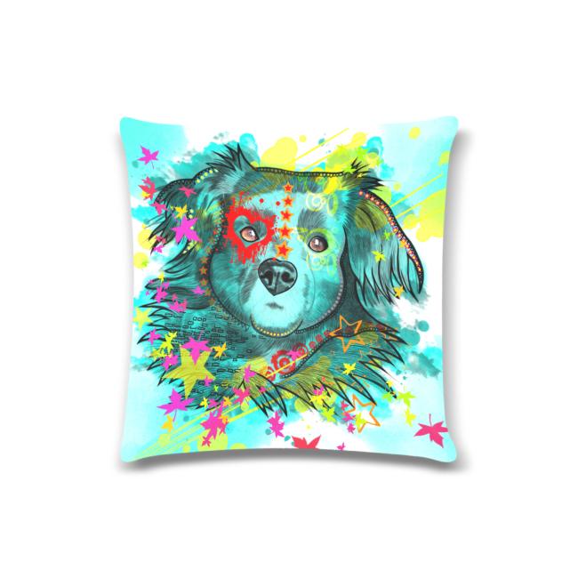 Sofakissen-Bezug Krümel - Popart Hundeporträt, 50x50 cm, Baumwolle & Polyester, beidseitig bedruckt, waschbar