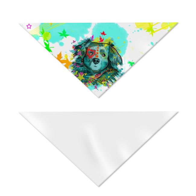 Preview: Hunde-Bandana Krümel - Popart Hundedesign, 100 % Polyester, 70x30 cm, verstellbar, waschbar