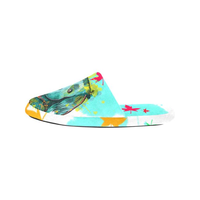 Preview: Hauspuschen Hundemotiv Krümel - Hausschuhe, Pantoffeln, Unisex, Grösse 35-43, bunt, Mischling, Mix, Chihauhau