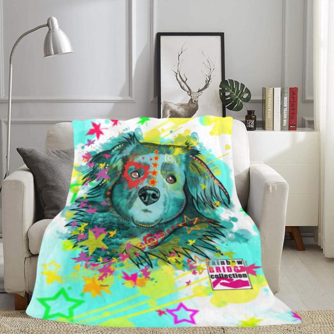 Preview: Decke Krümel -  Fleecedecke, kuschlig, weich, bunt, Motive in Digitaler Popart, 152cm x 203cm, bunt, Mix, Chihauhau