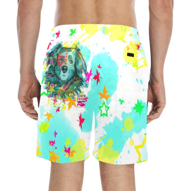 Preview: Badehose mit Hundemotiv Krümel - Badehose, Shorts, Strand, bunt, Swimwear, Bademode, Mix, Mischling, Chihauhau