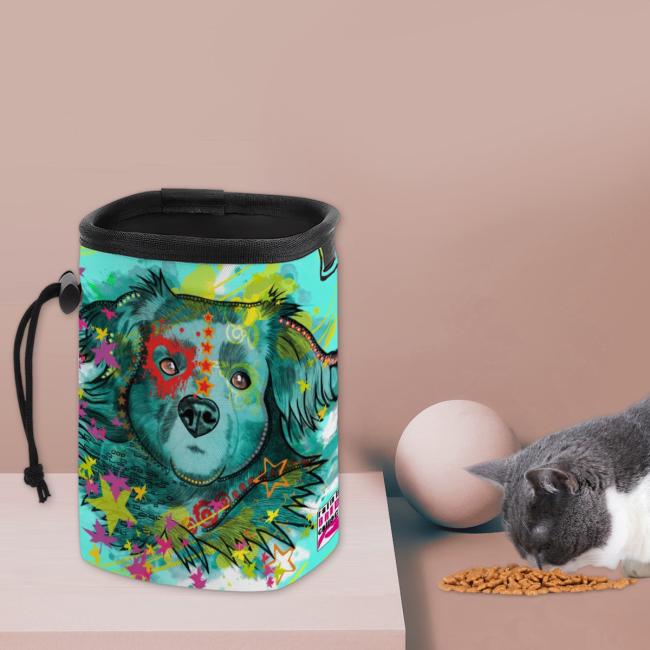 Preview: NomNom Bag Krümel - Leckerchenbeutel, Leckerli, Futterbeutel, bunt, Oxfordstoff, Mix, Mischling, Chihuahua