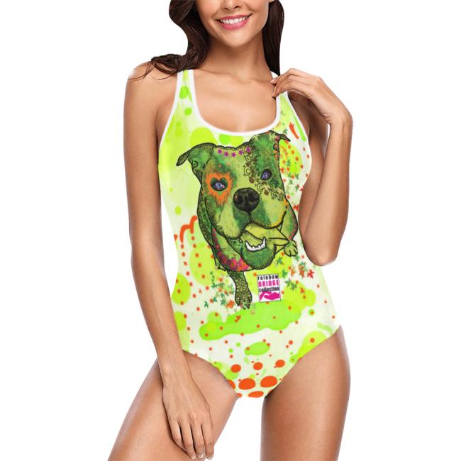 Badeanzug Hundemotiv Lani - 85% Polyester, 15% Spandex, Wasserecht, mit Innenfutter,  bunt, Englische Bulldogge, Mix, Mischling