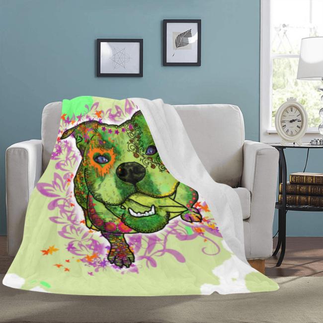 Decke Lani -  Fleecedecke, kuschlig, weich, bunt, Motive in Digitaler Popart, 152cm x 203cm, bunt, englische Bulldogge, english Bulldog, Bully
