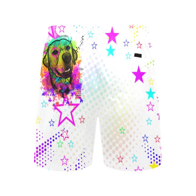 Badehose mit Hundemotiv Leo - Badehose, Shorts, Strand, bunt, Swimwear, Bademode, Mix, Mischling, Labrador, Labbi